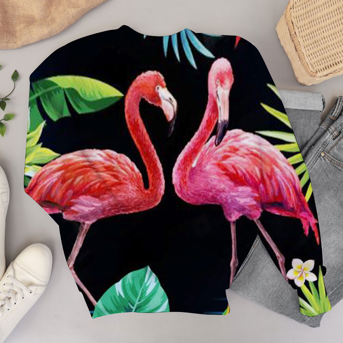 Tropical Flamingo Couple Sweater