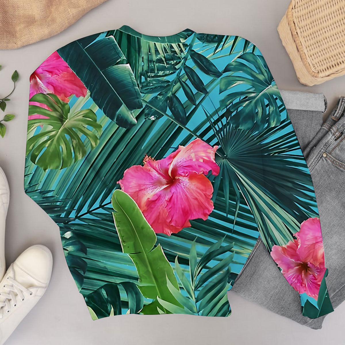 Tropical Hibiscus Sweater