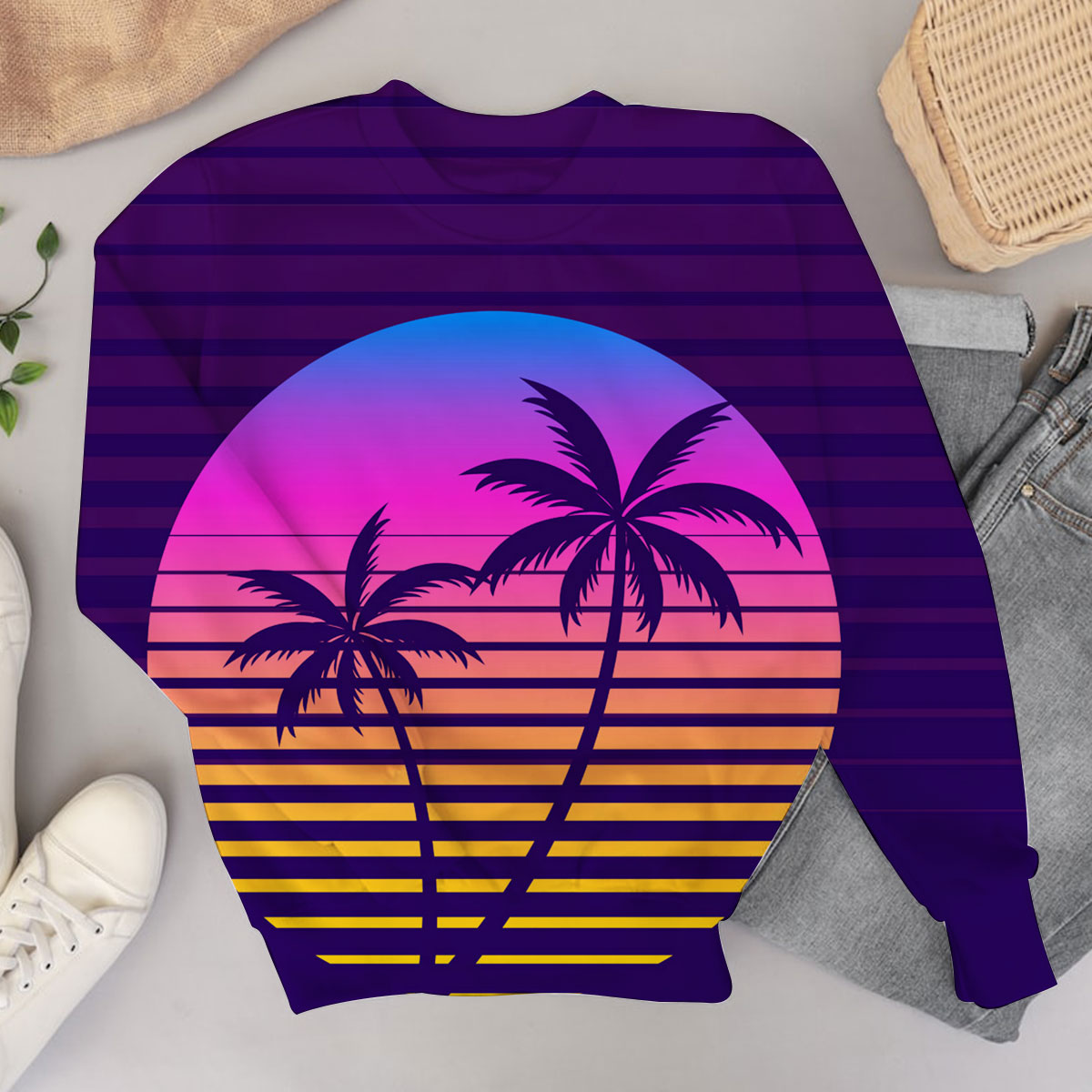 Tropical Purple Sunrise Sweater