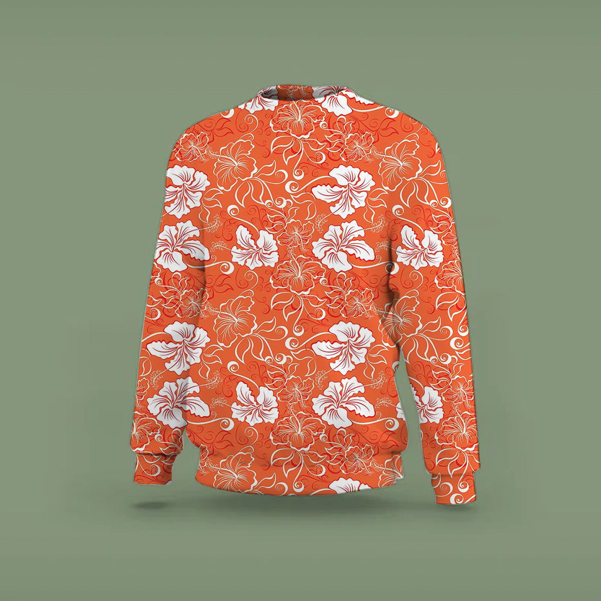 Orange Abstract Hibiscus Sweatshirt