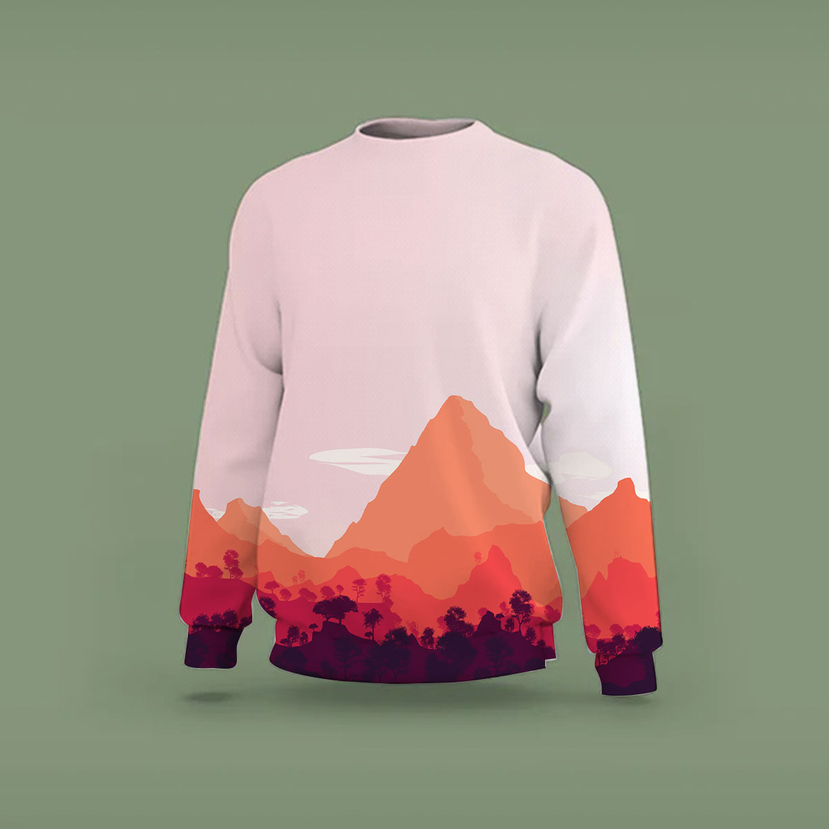 Orange Forest Mountain Sweatshirt
