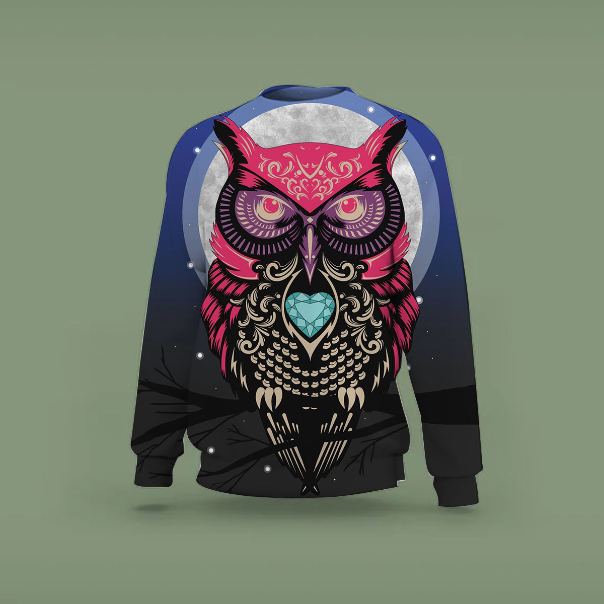 Owl Color Sweatshirt
