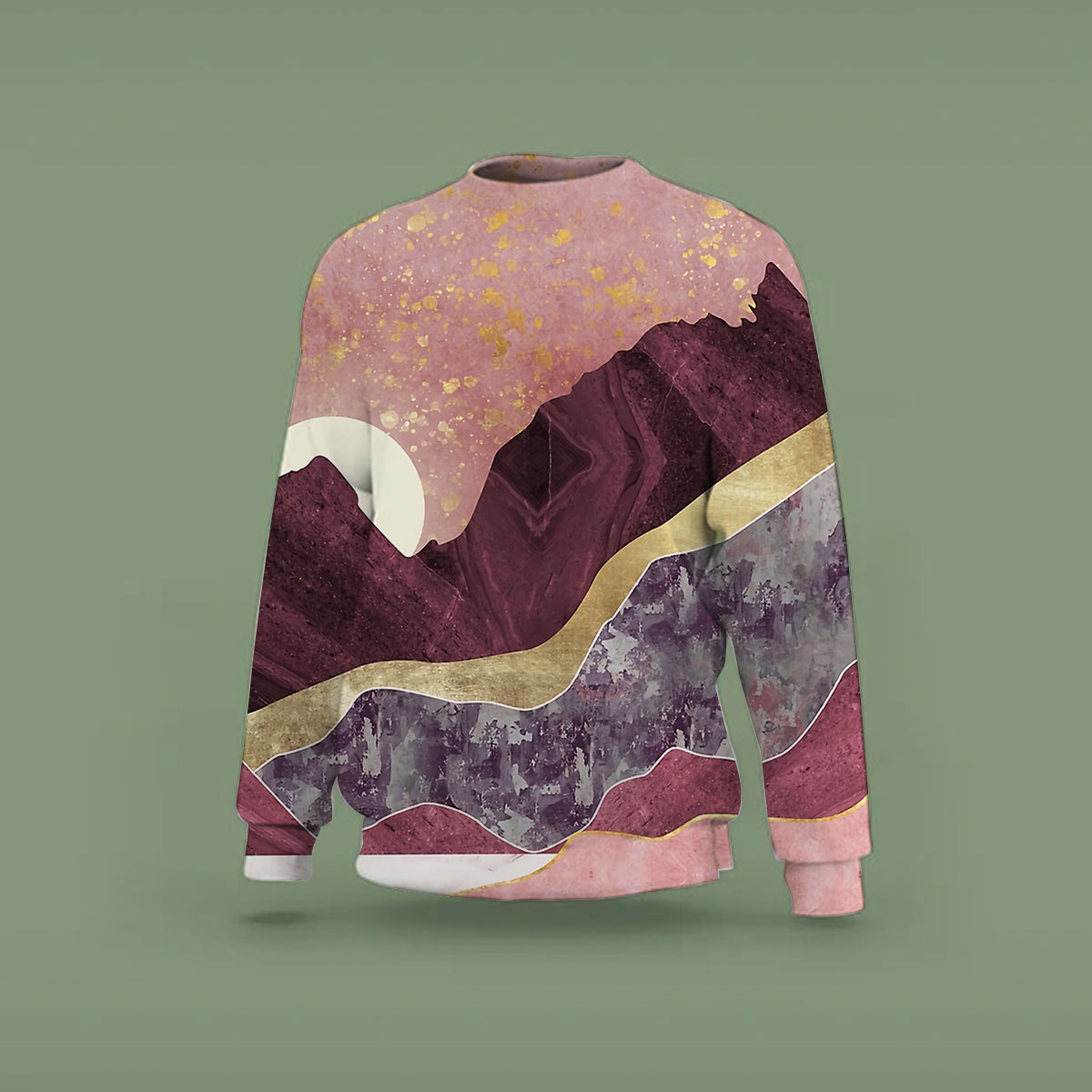 Pink Mountain And Sunset Sweatshirt