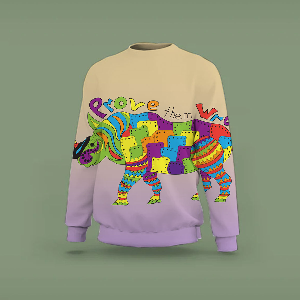 Rainbow Rhino Sweatshirt