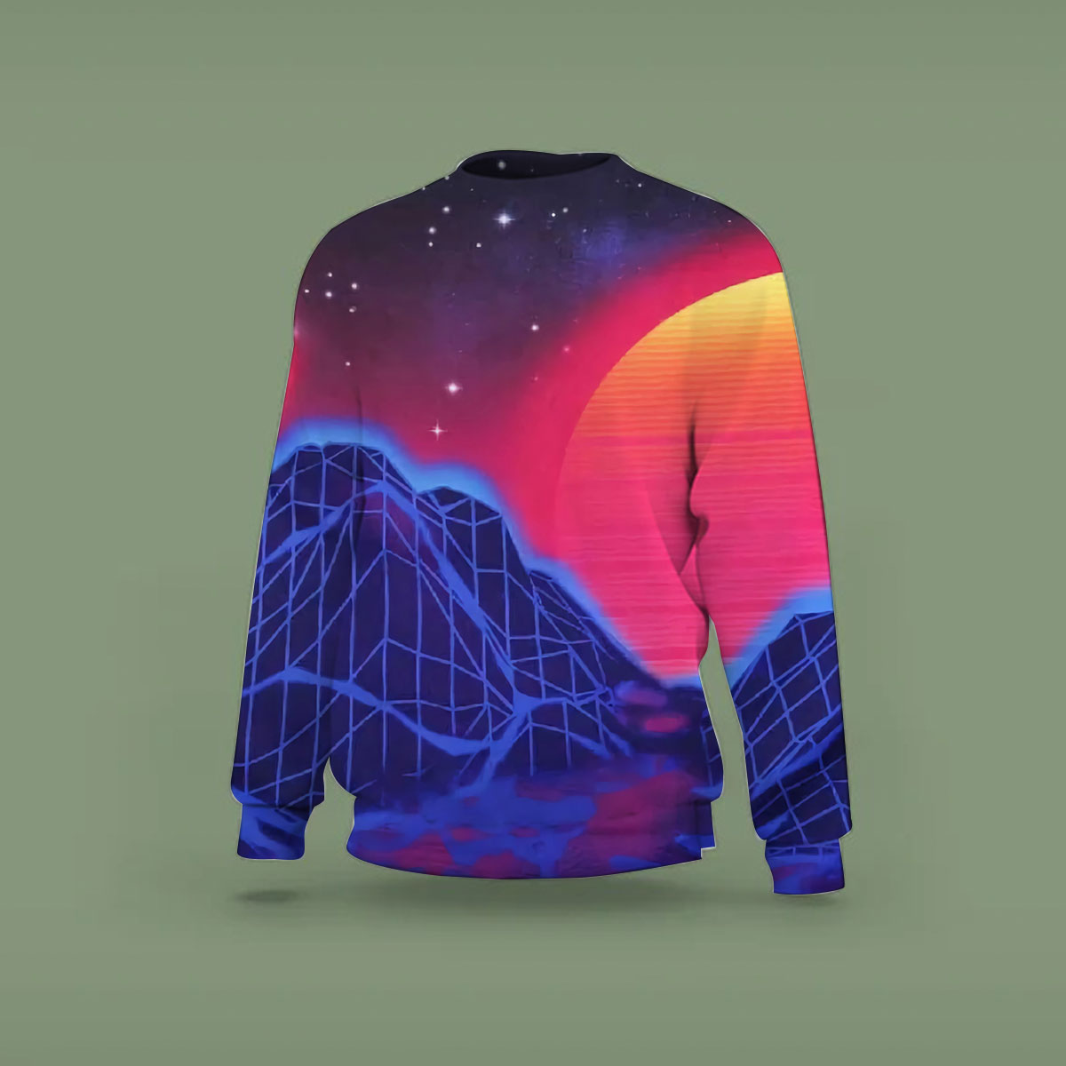 Trippy Retro Mountain Sweatshirt