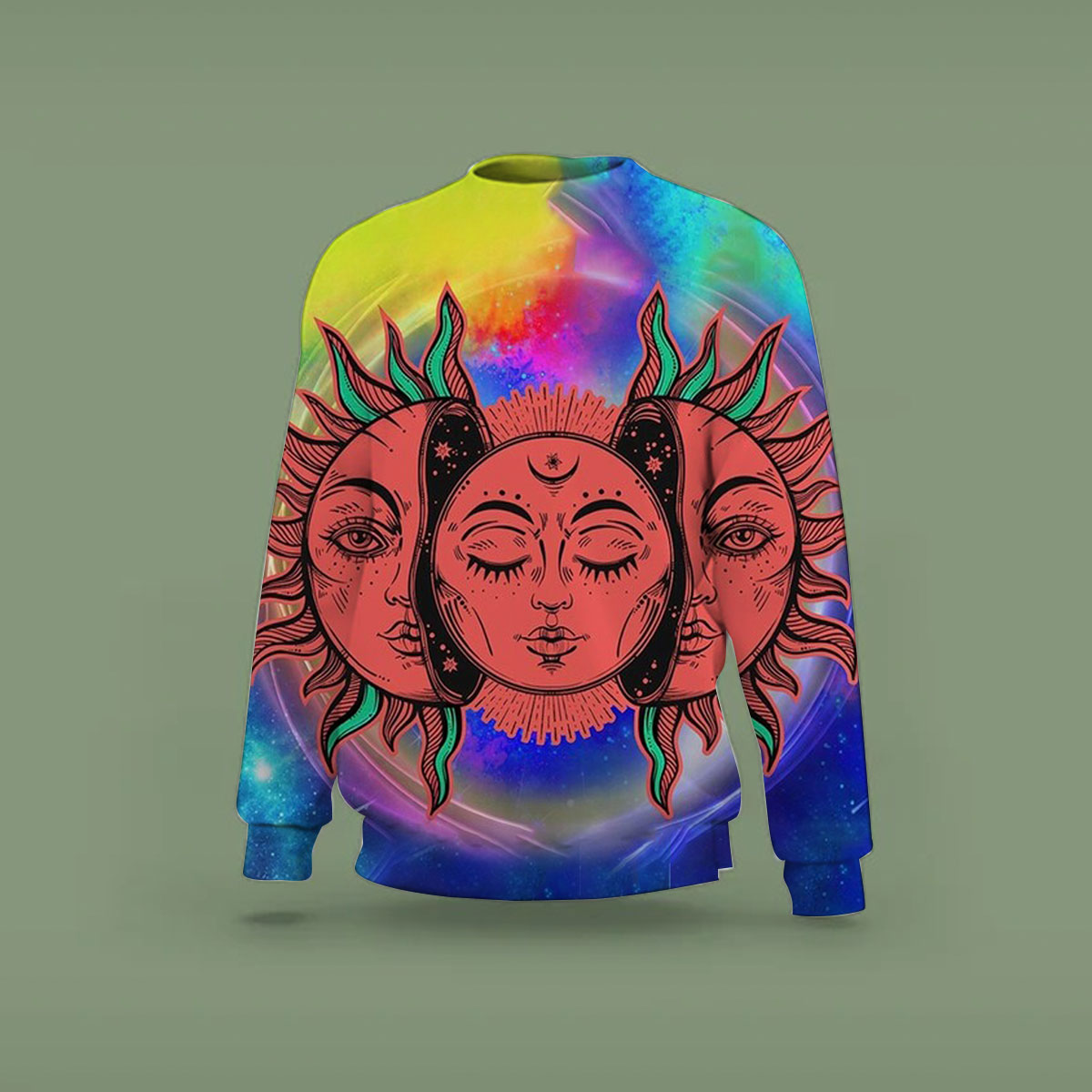 Trippy Sun and Moon Tapestry Sweatshirt