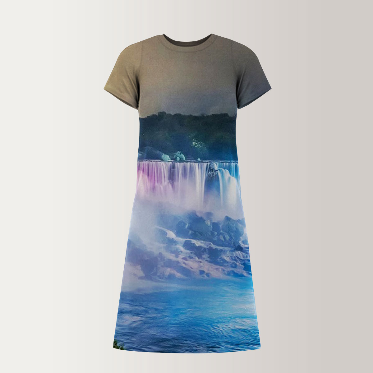 Niagara Falls by Night T-Shirt Dress