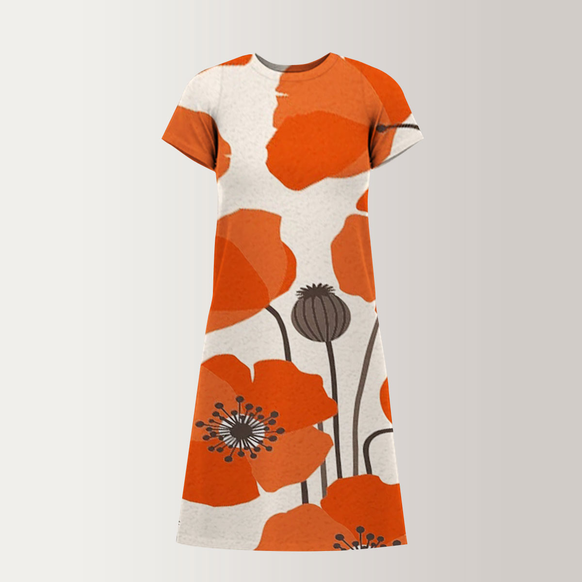 Orange Poppy T-Shirt Dress
