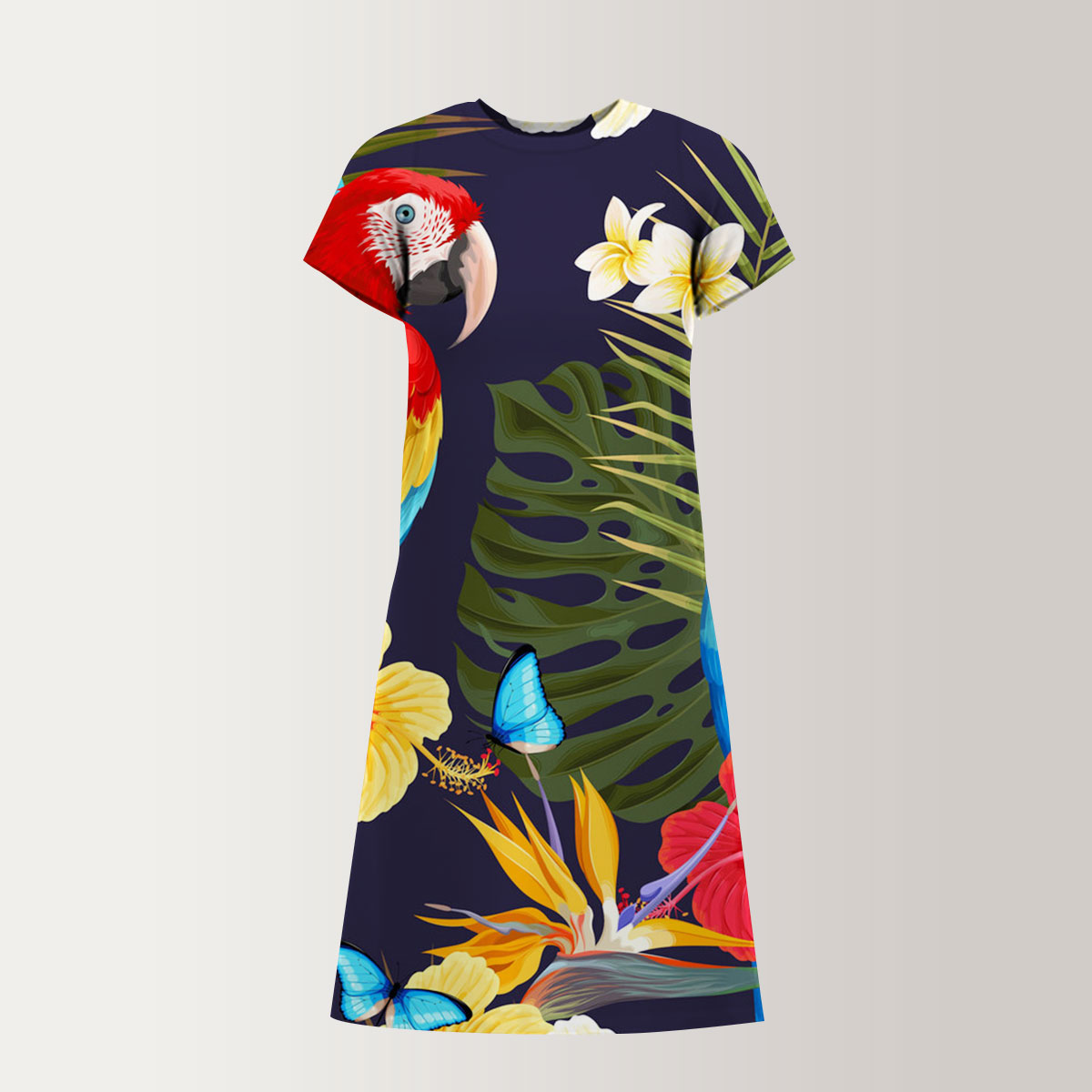 Parrot In The Jungle T-Shirt Dress
