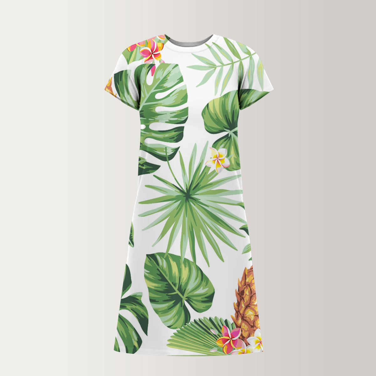 Pineapple Tropical T-Shirt Dress