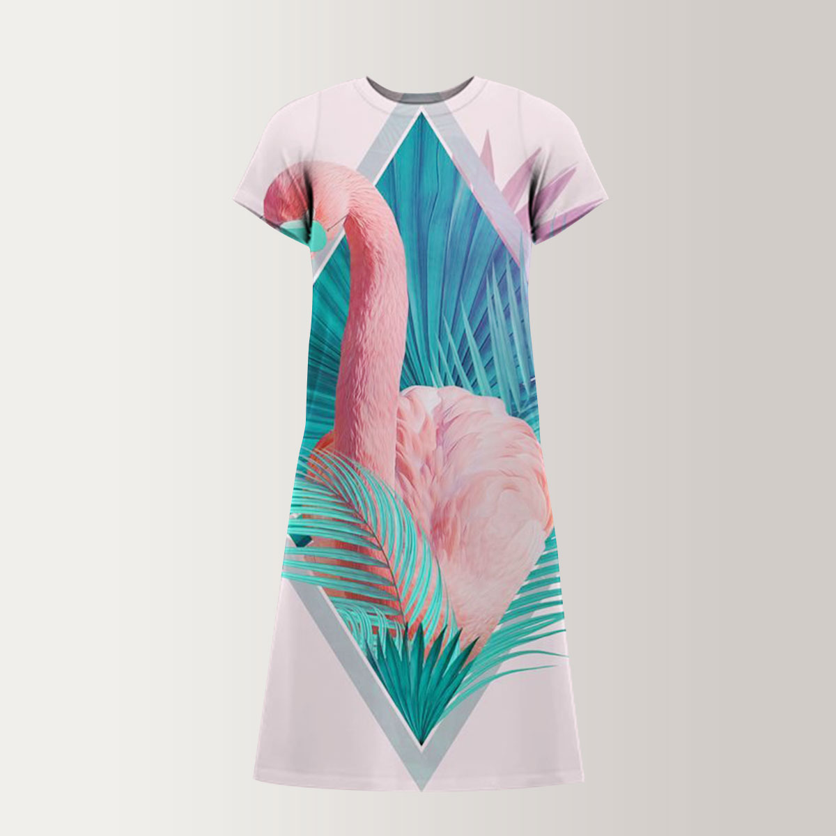Pink Flamingo T-Shirt Dress