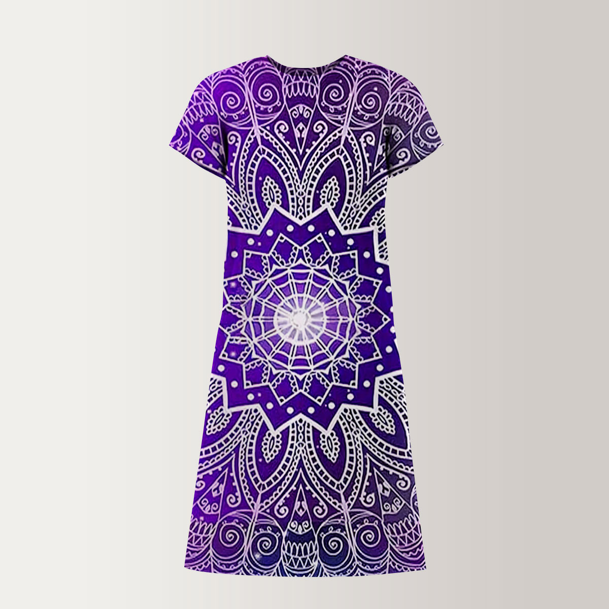 Purple Mandala Lotus T-Shirt Dress