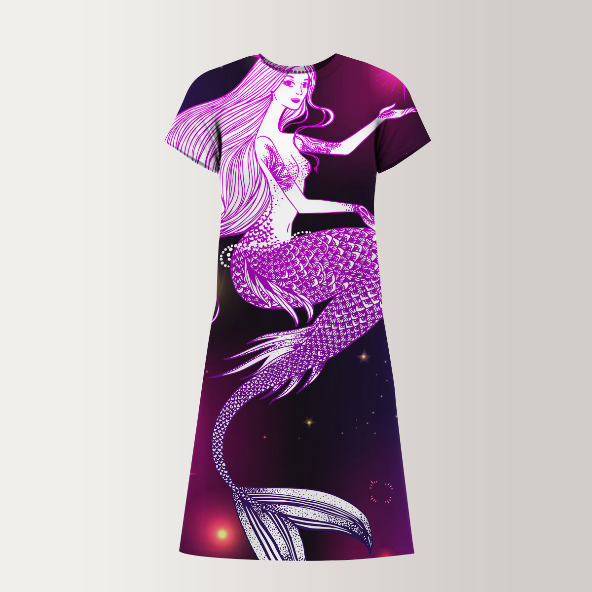 Purple Mermaid T-Shirt Dress