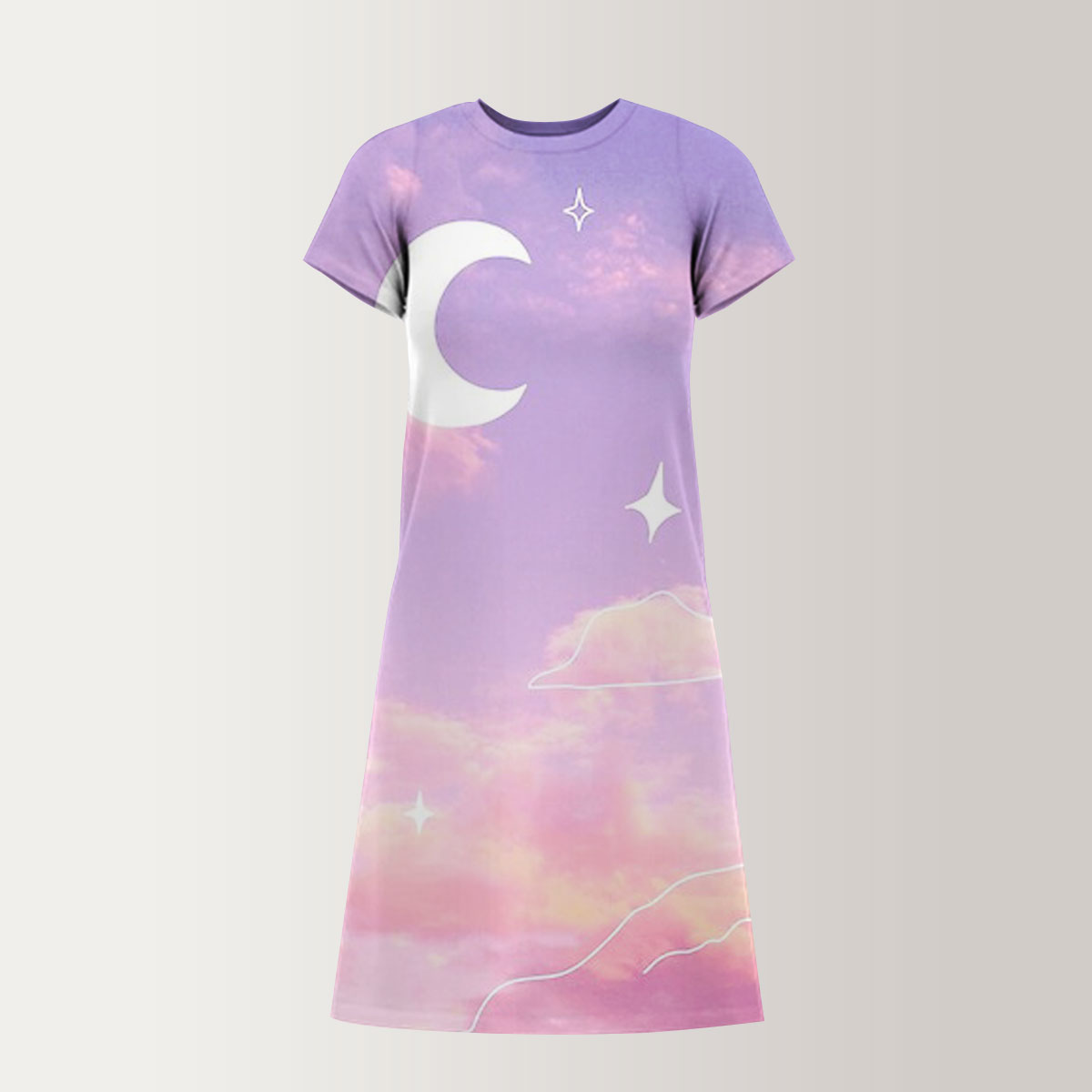Purple Sky T-Shirt Dress