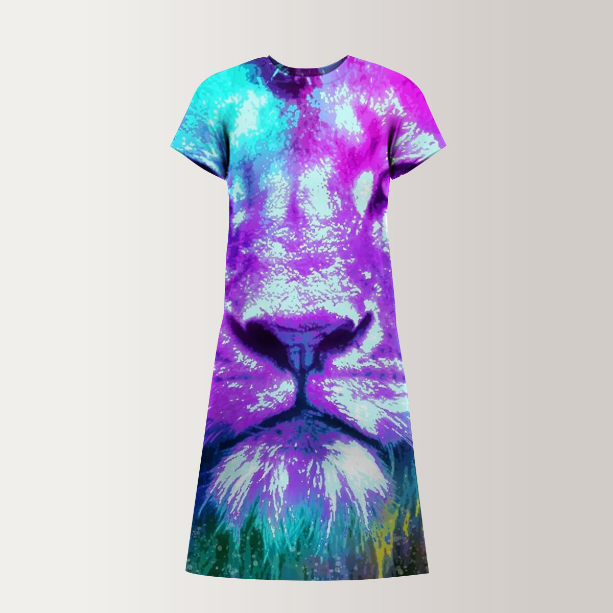 Rainbow Lion T-Shirt Dress