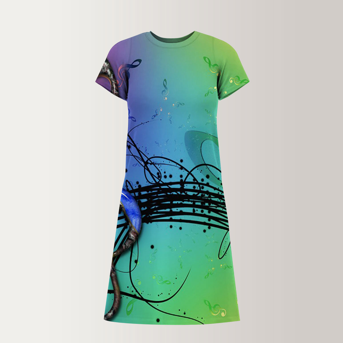Rainbow Music T-Shirt Dress