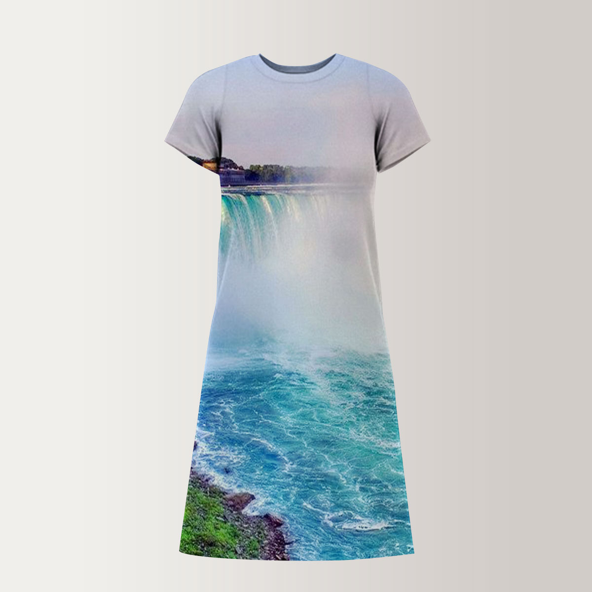 Rainbow Over Niagra Falls T-Shirt Dress