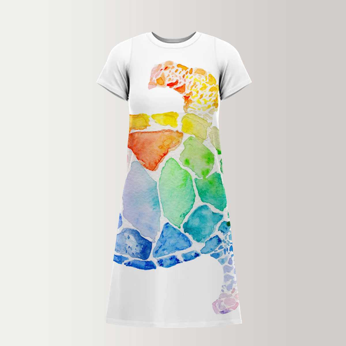 Raindow Turtle T-Shirt Dress