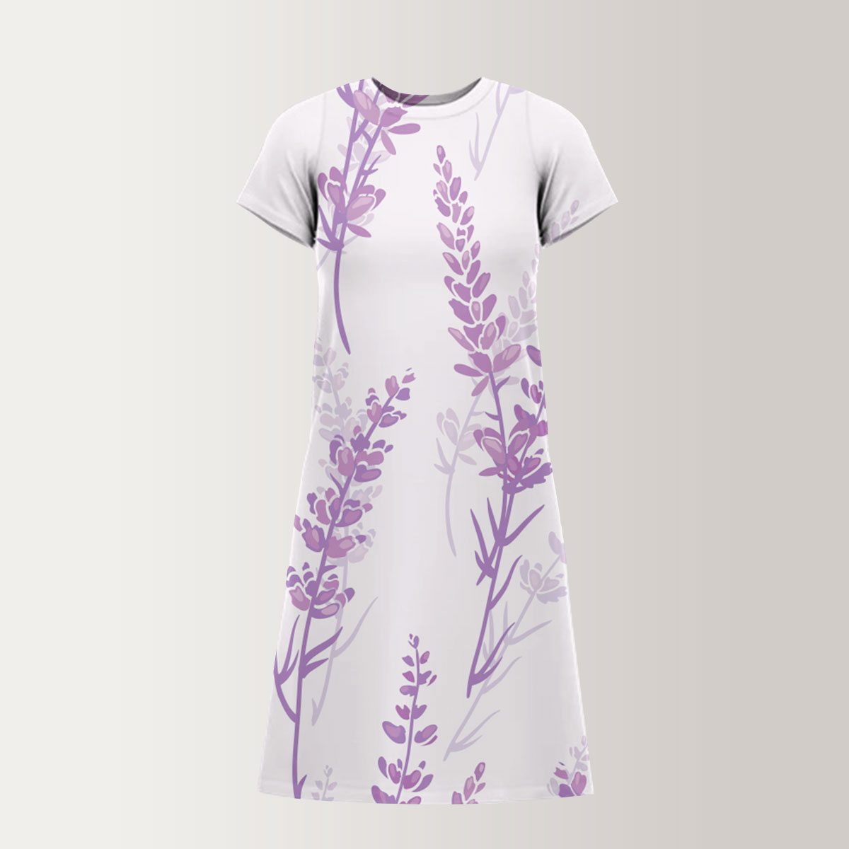 Retro Vintage Lavender T-Shirt Dress