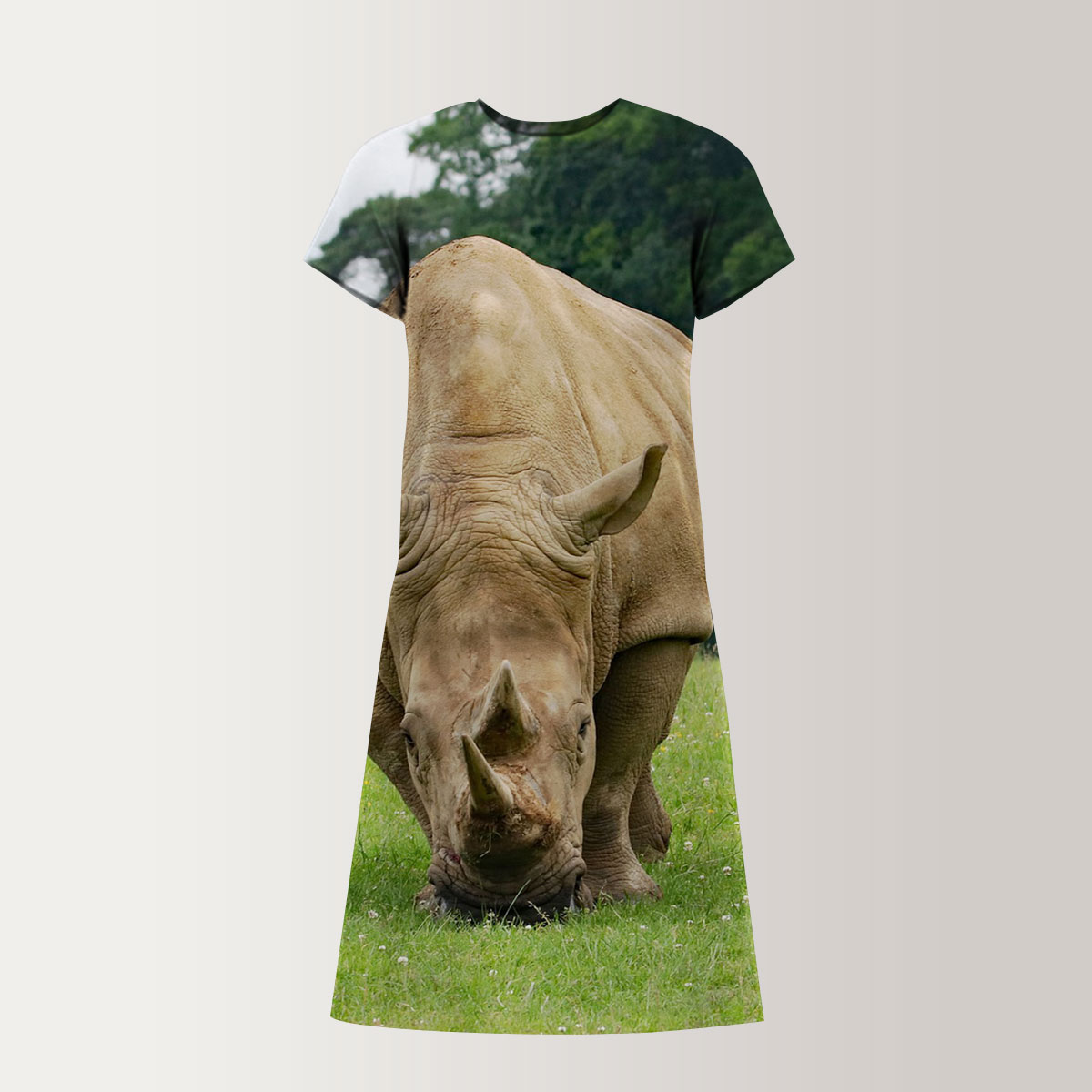 Rhino In The Wild T-Shirt Dress