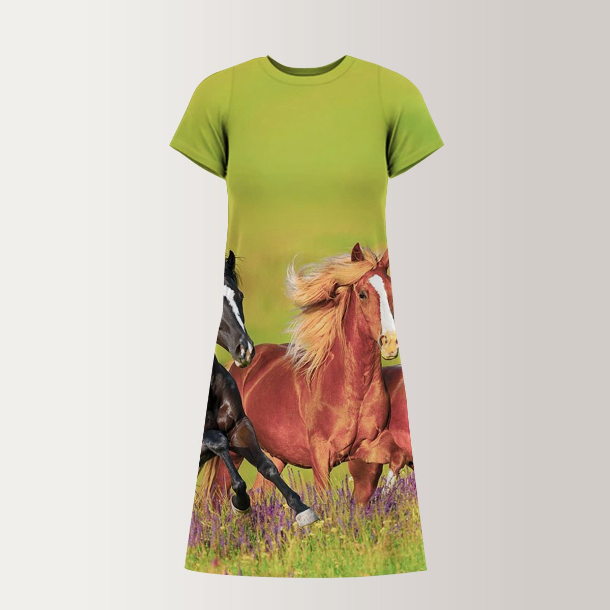 Running Horse T-Shirt Dress