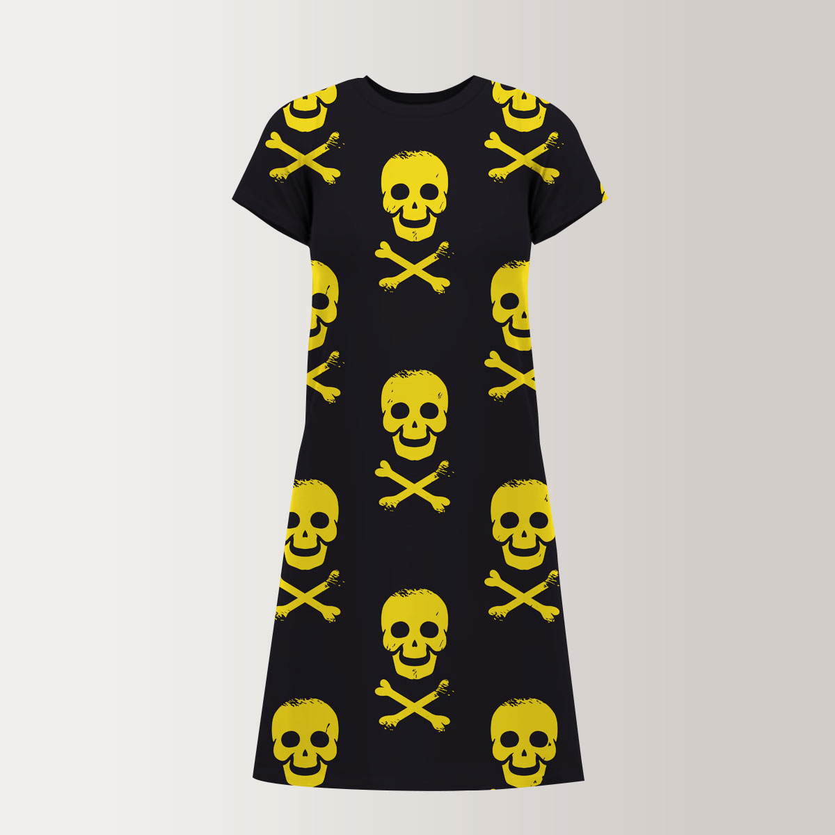 Skull And Bone Cross T-Shirt Dress