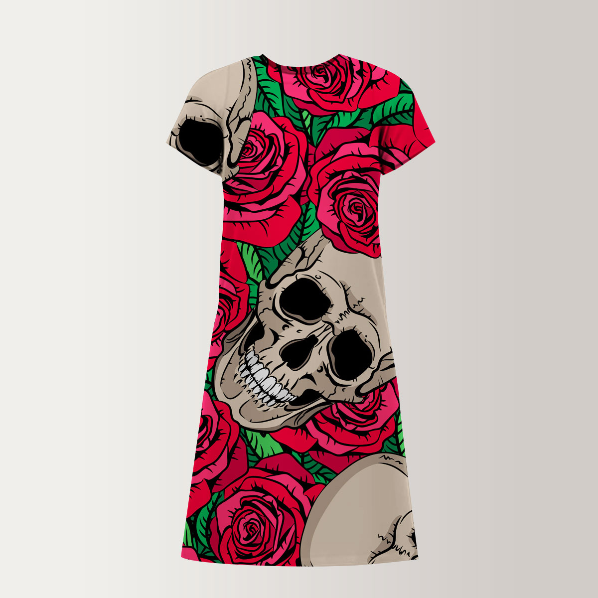 Skull Rose T-Shirt Dress