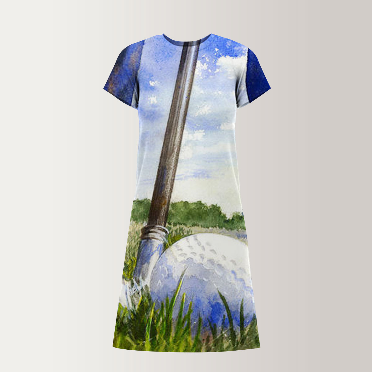 Sky And Golf T-Shirt Dress