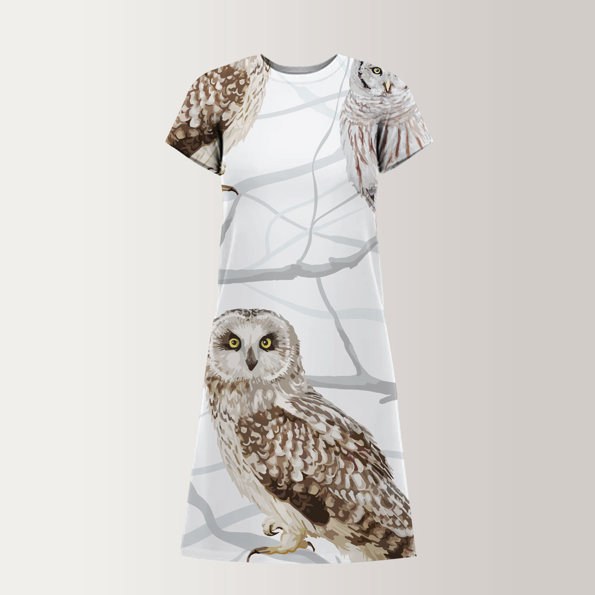 Snowy Owl T-Shirt Dress