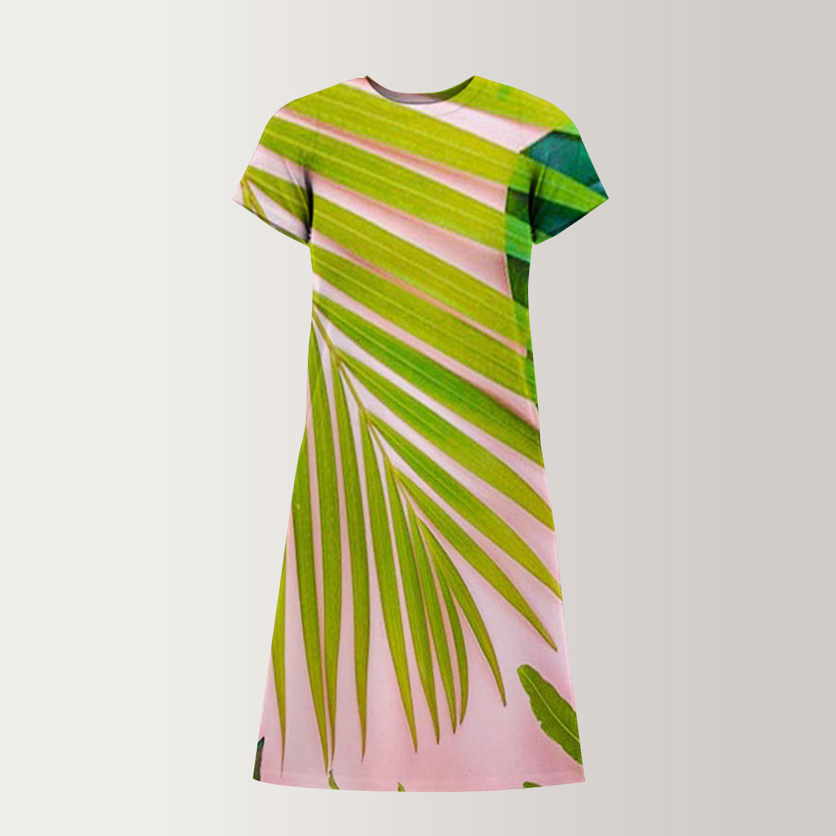 Summer Tropical T-Shirt Dress
