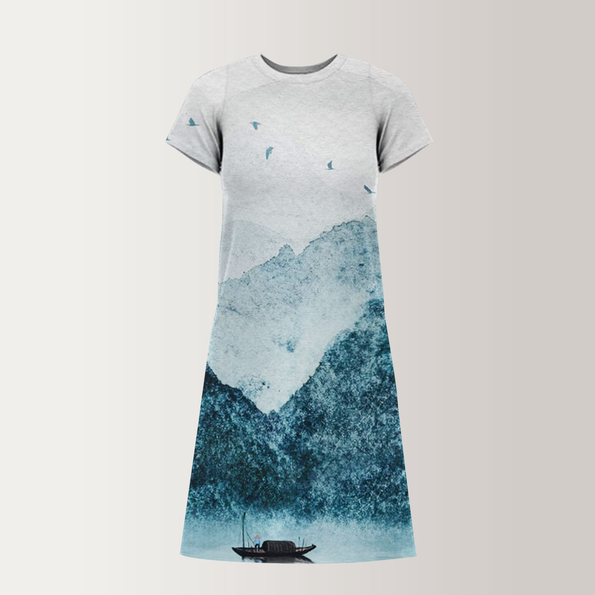Sun And Mountain T-Shirt Dress