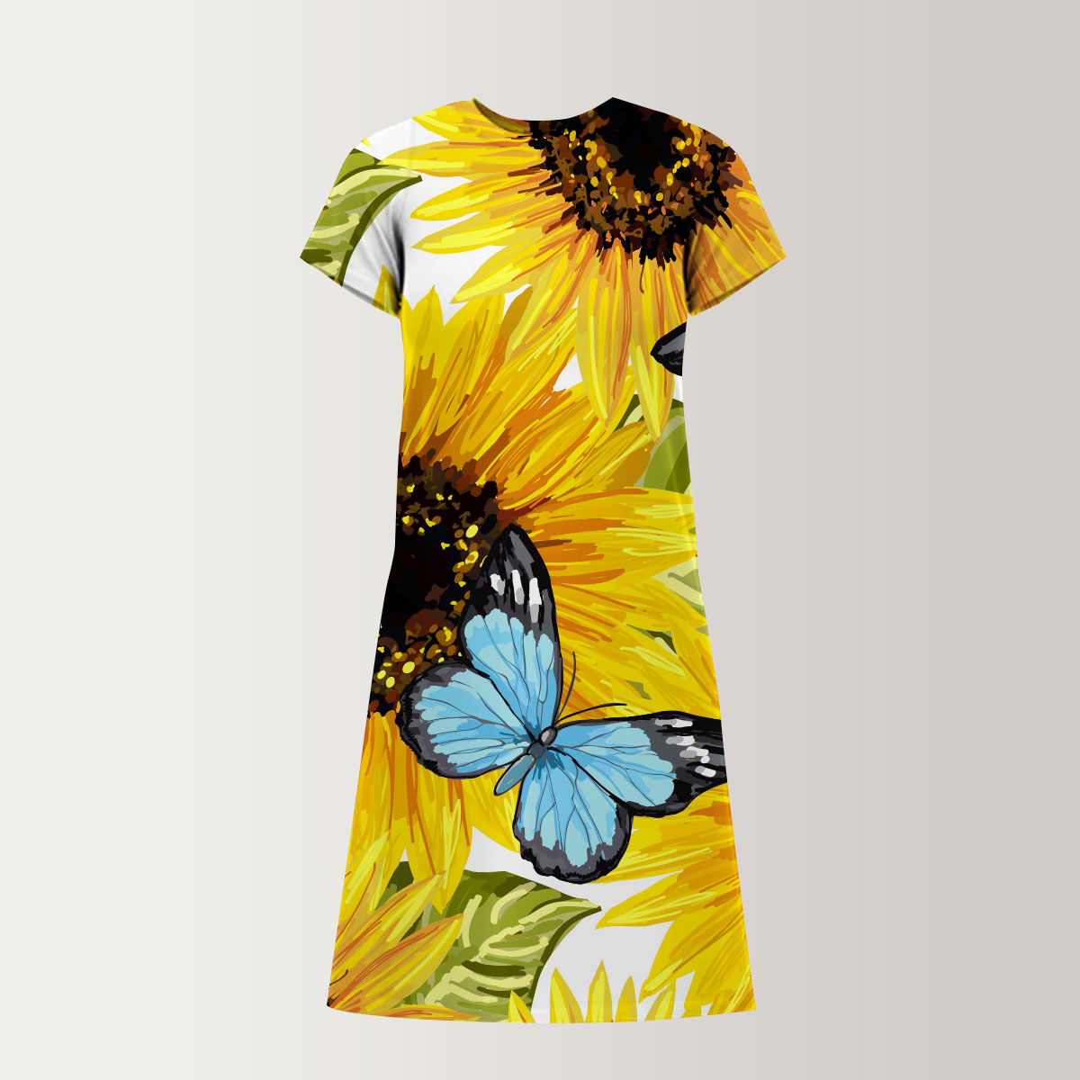 Sunflower Butterfly T-Shirt Dress