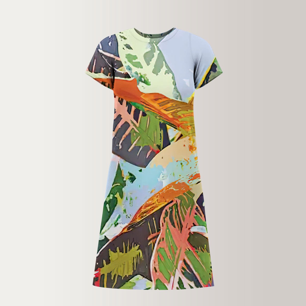 Tropical Nature Dark Botanica T-Shirt Dress