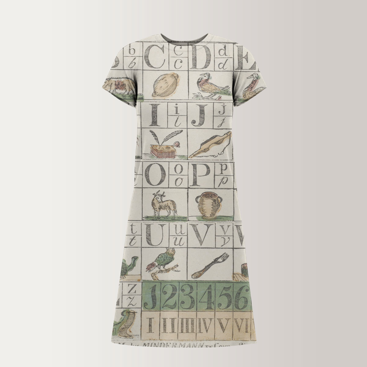 Vintage Alphabet T-Shirt Dress