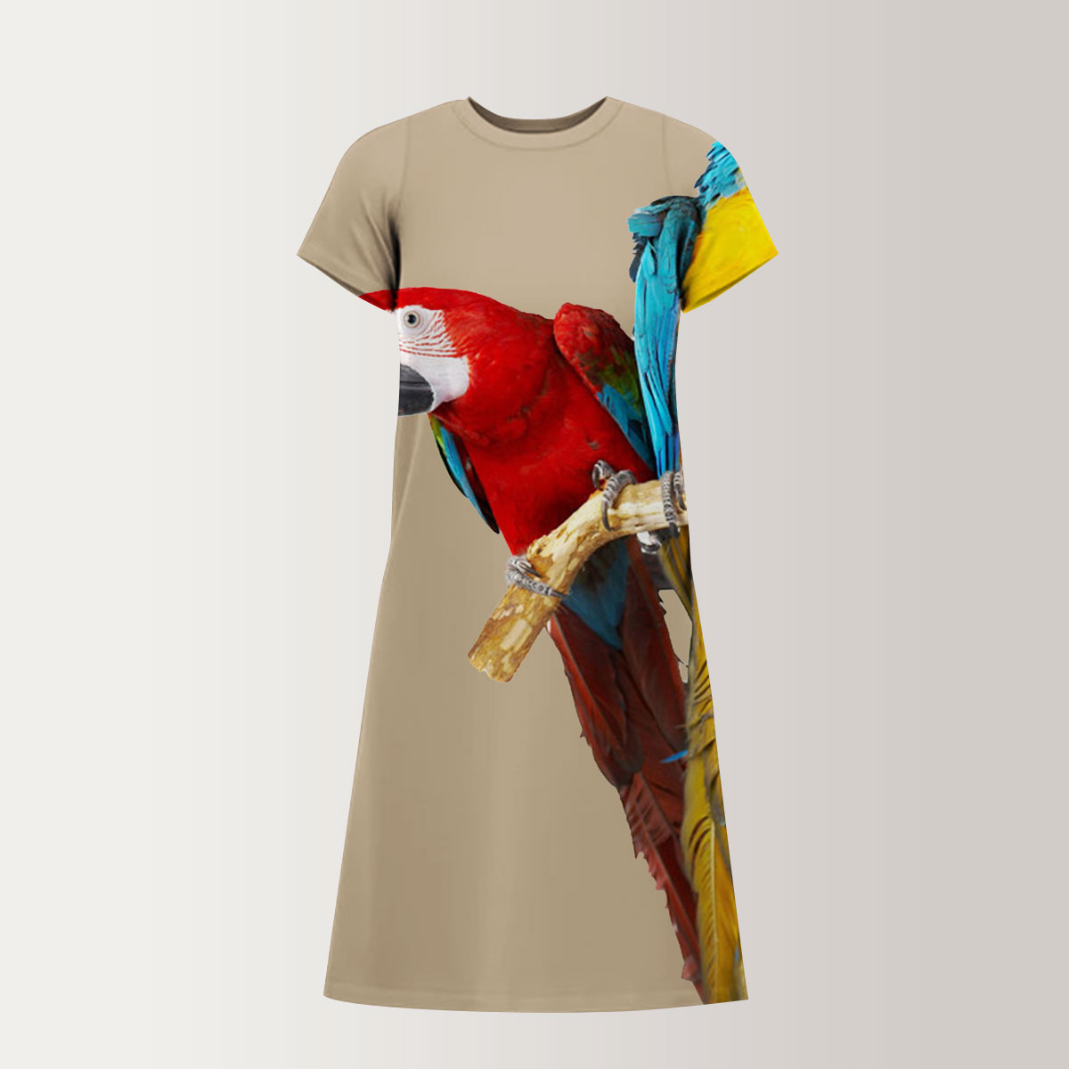 Vintage Parrot T-Shirt Dress