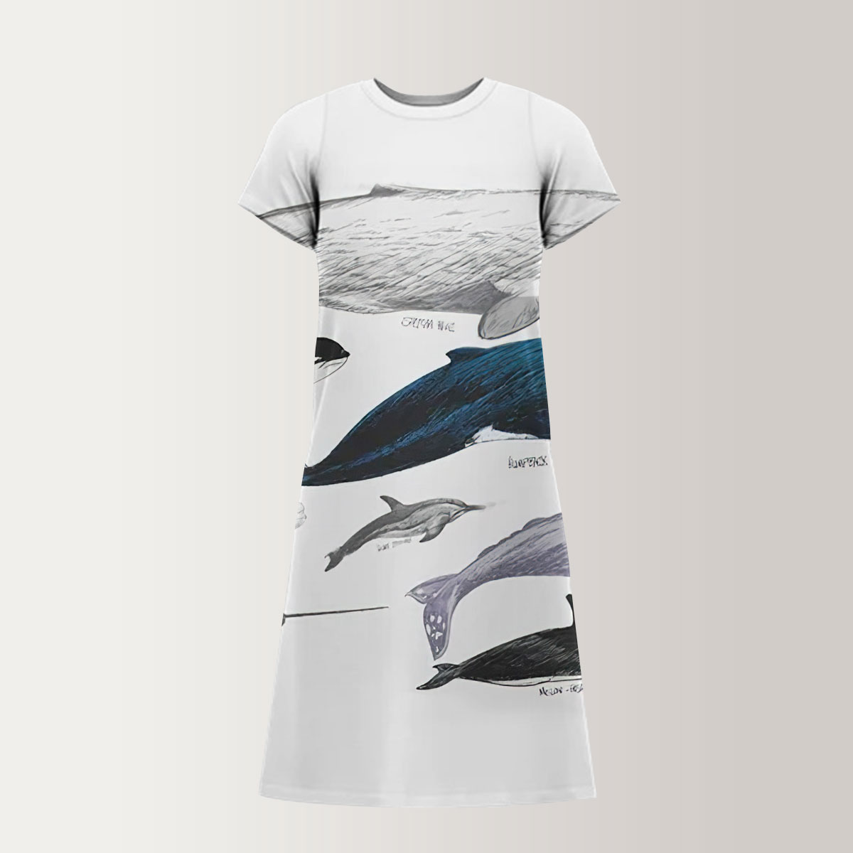 Vintage Whale T-Shirt Dress