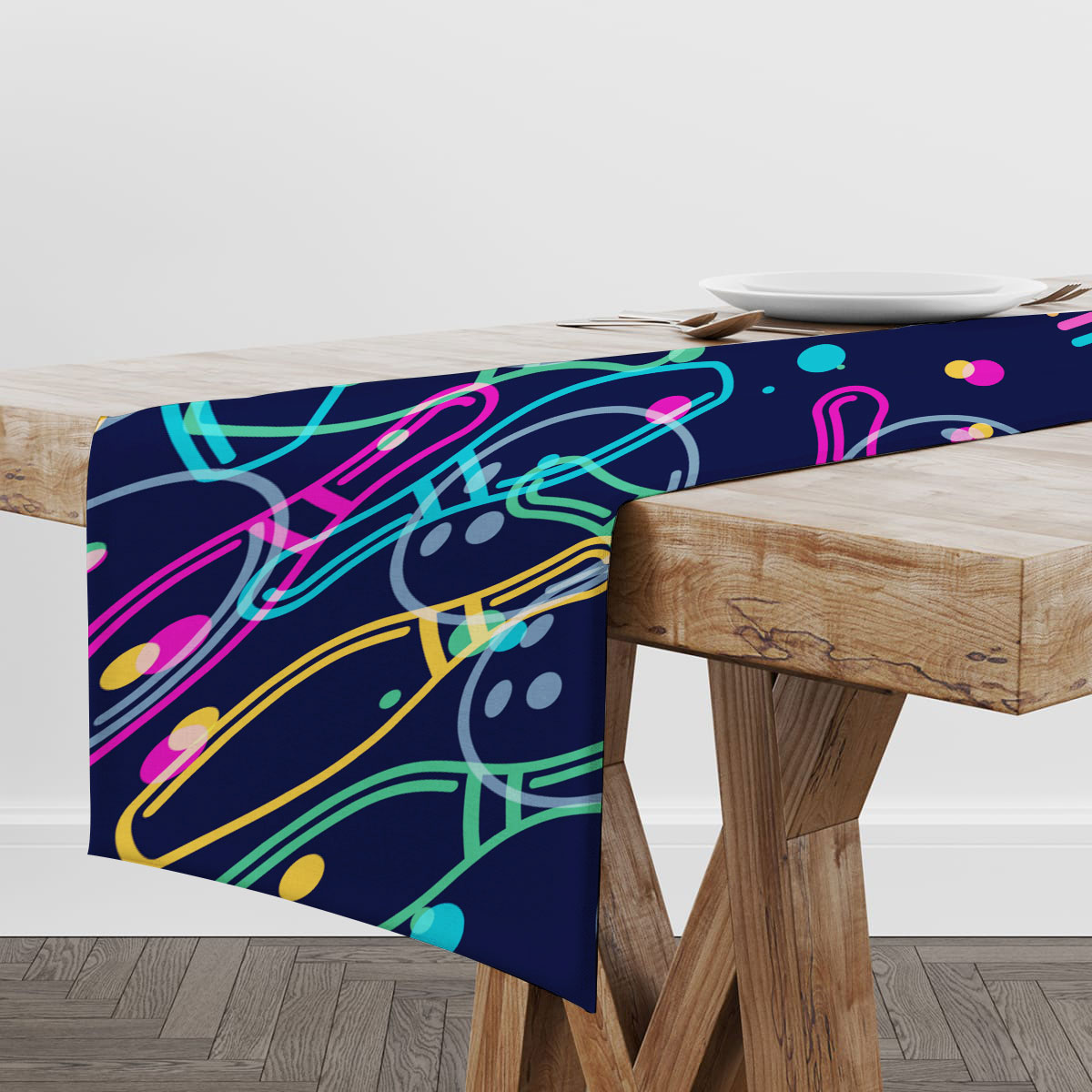Neon Bowling Table Runner