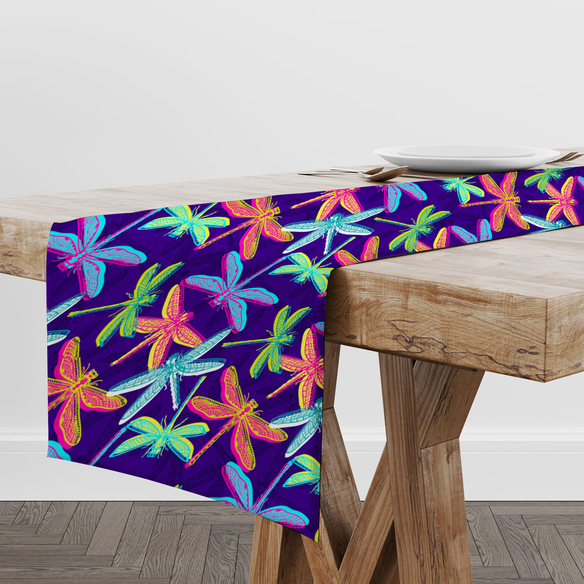 Neon Color Dragonfly Table Runner