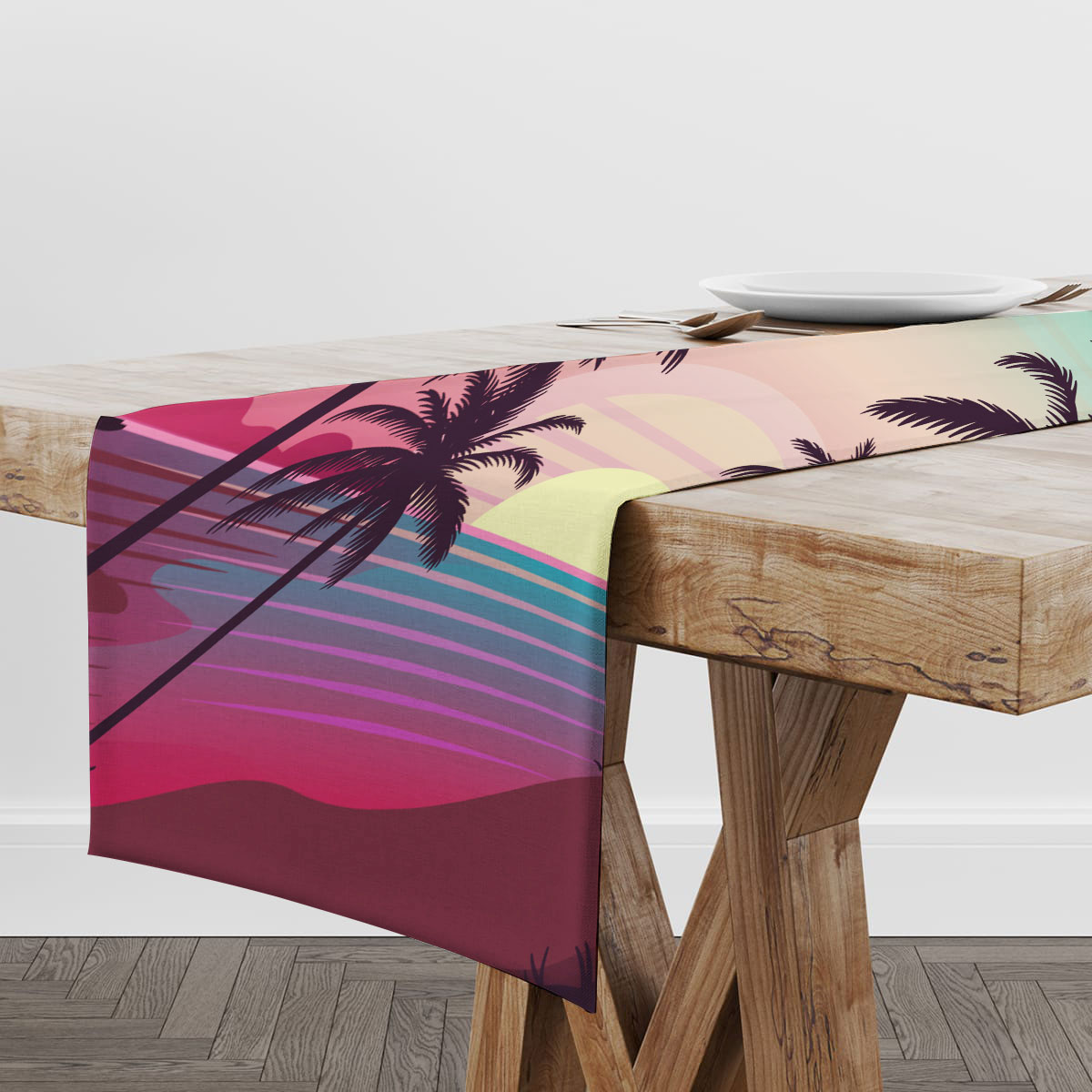 Palm Tree Sunrise Table Runner
