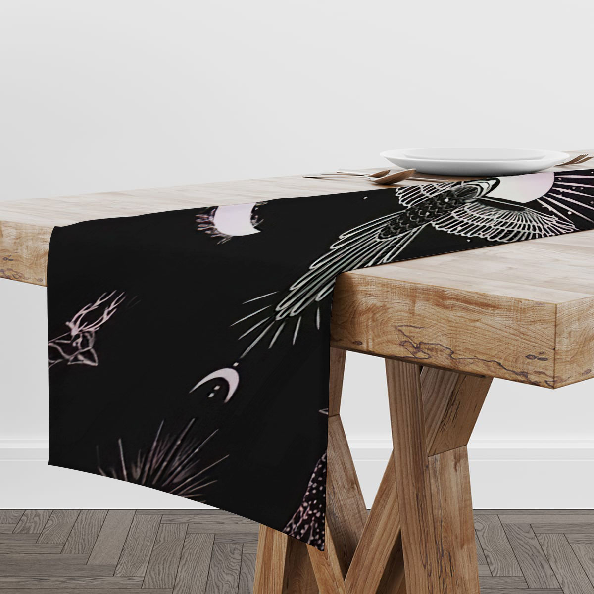 Phoenix Rising From Mountain Table Runner