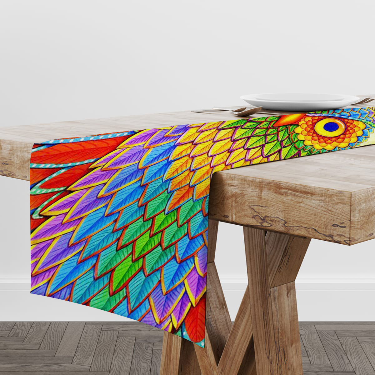 Rainbow Owl Table Runner