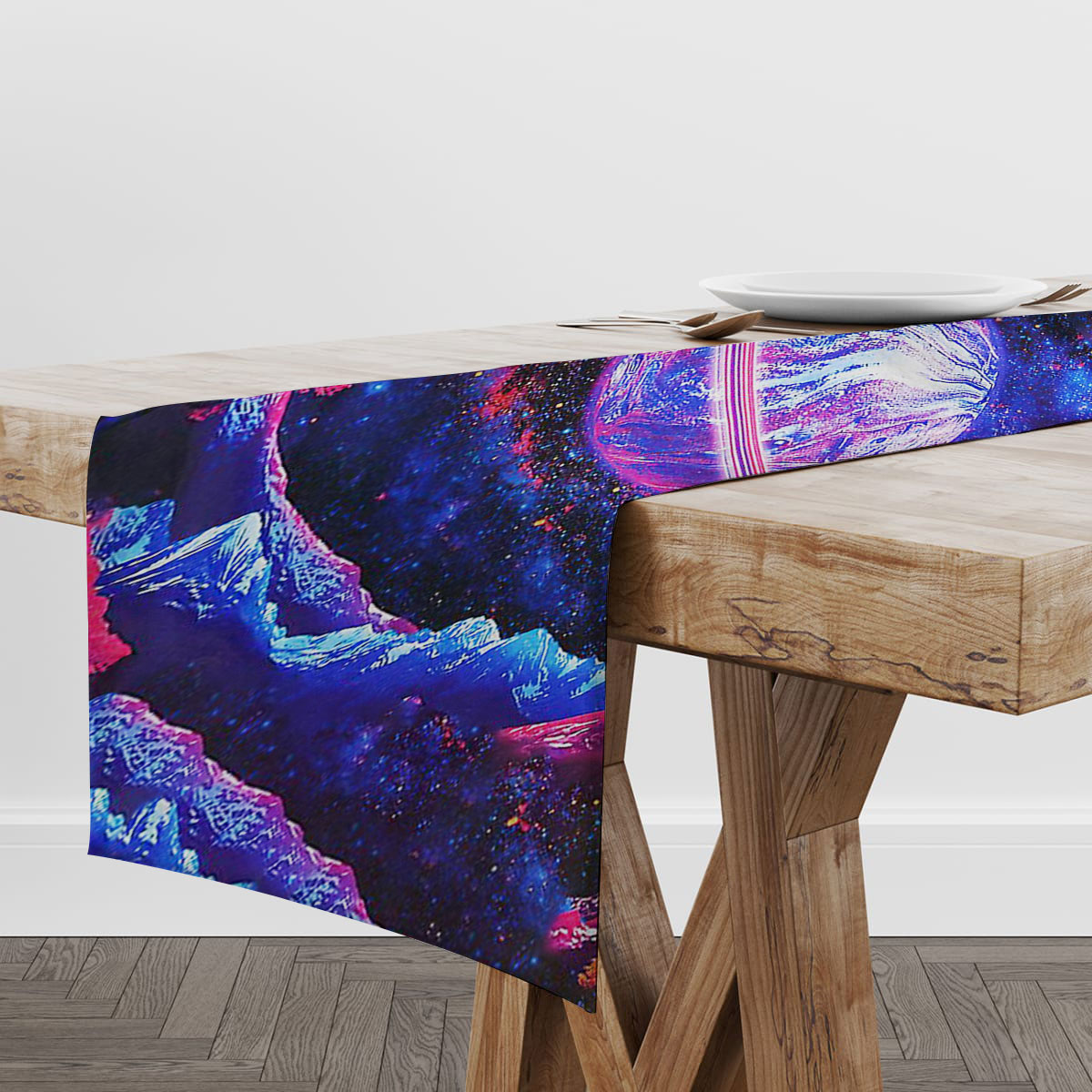 Trippy Space World Table Runner