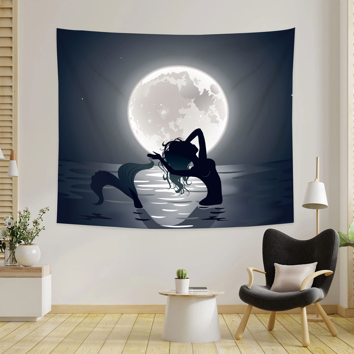 Moonlight Mermaid Tapestry