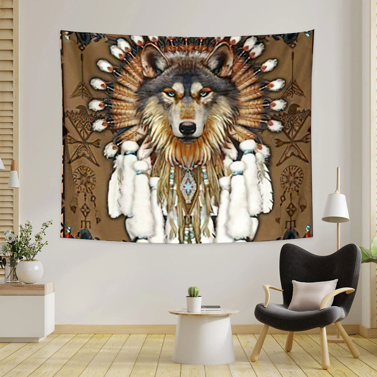 Native American Wolf Tapestry