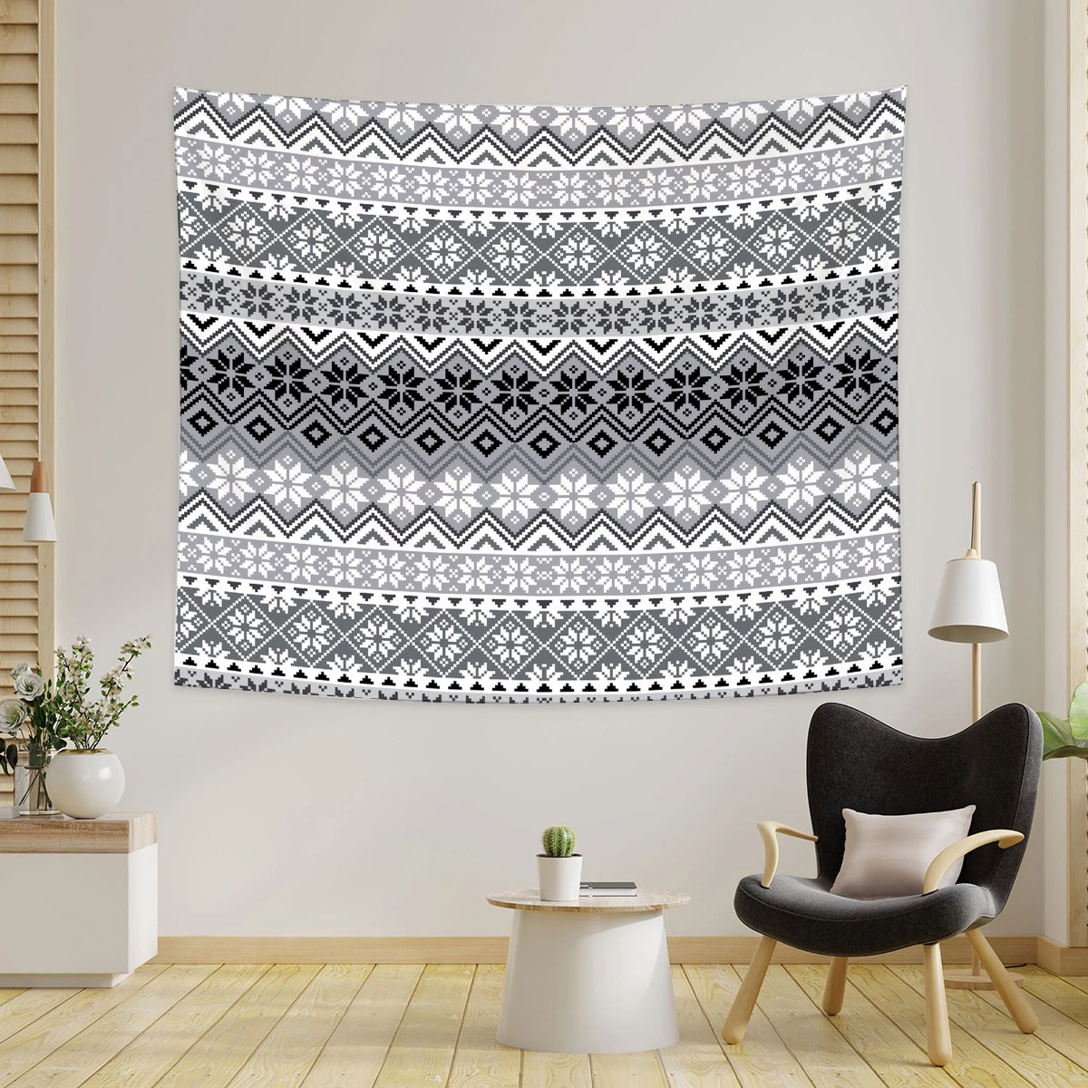 Nordic Snowflake Tapestry