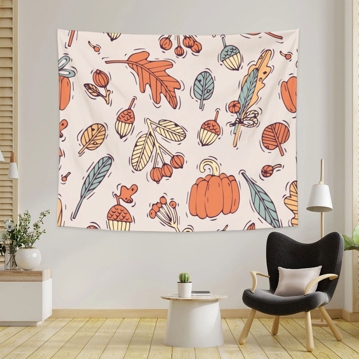 Orange And Blue Autumn Tapestry
