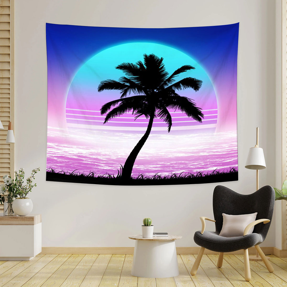 Palm Tree Sunset Tapestry