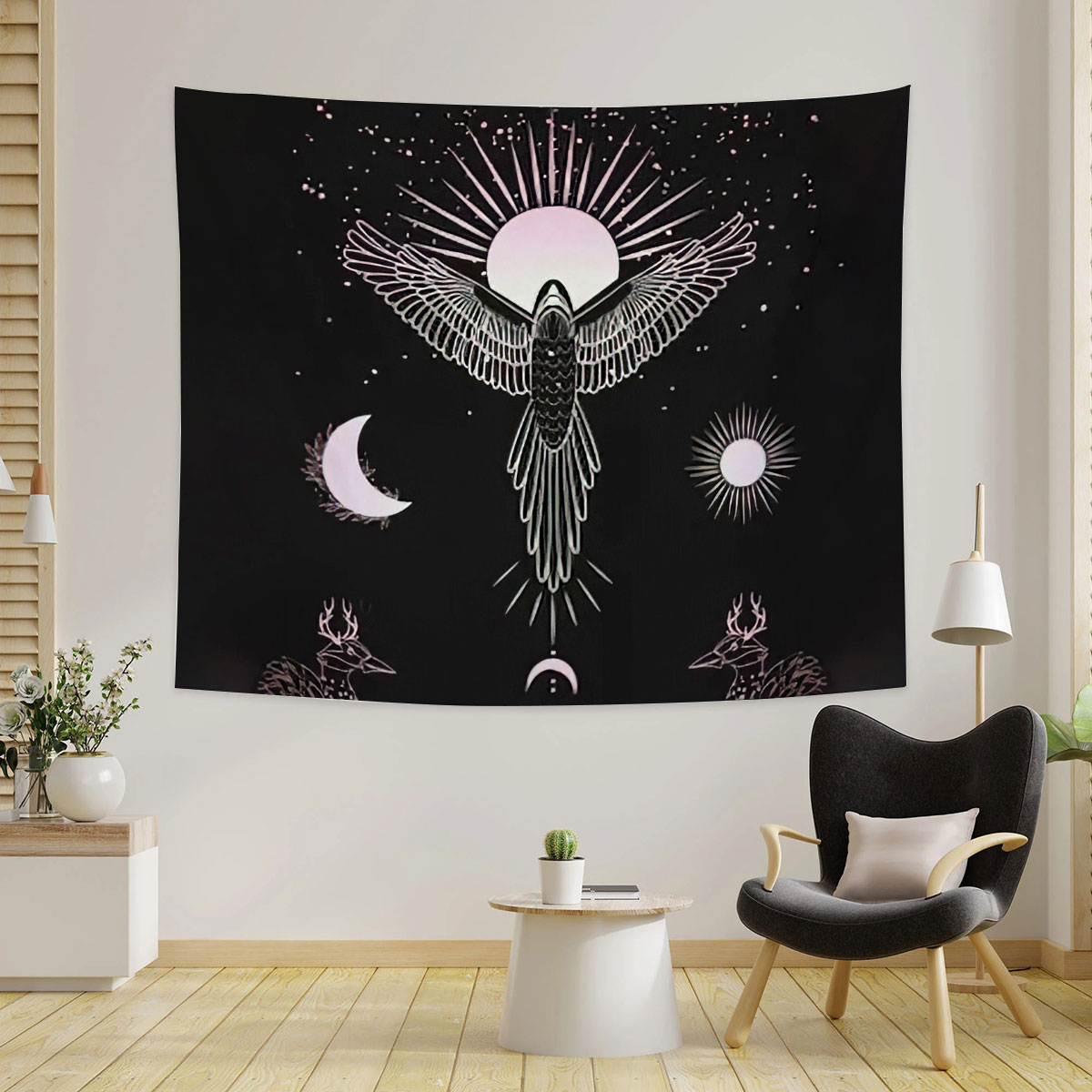 Phoenix Rising From Mountain Tapestry