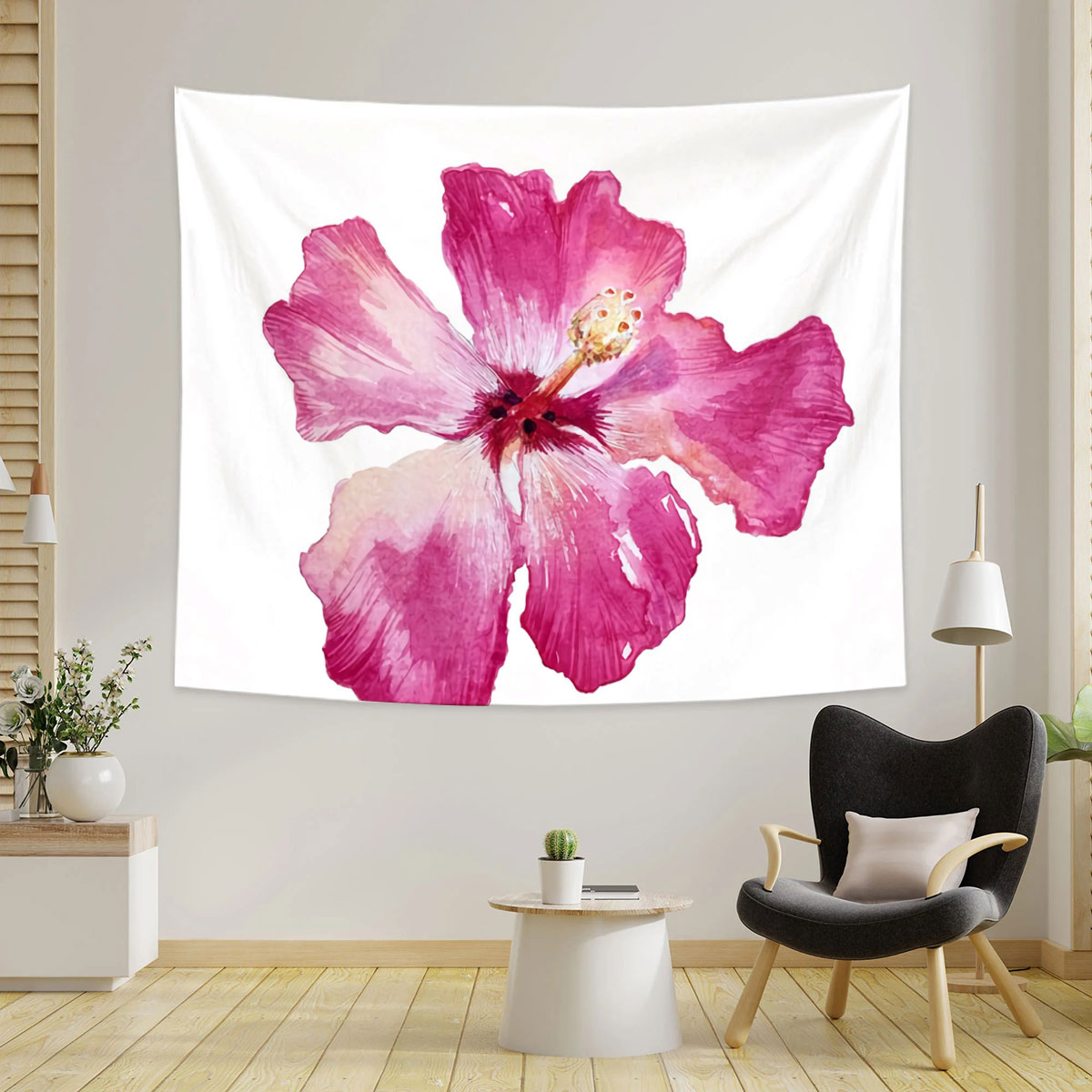 Pink Hibiscus Tapestry