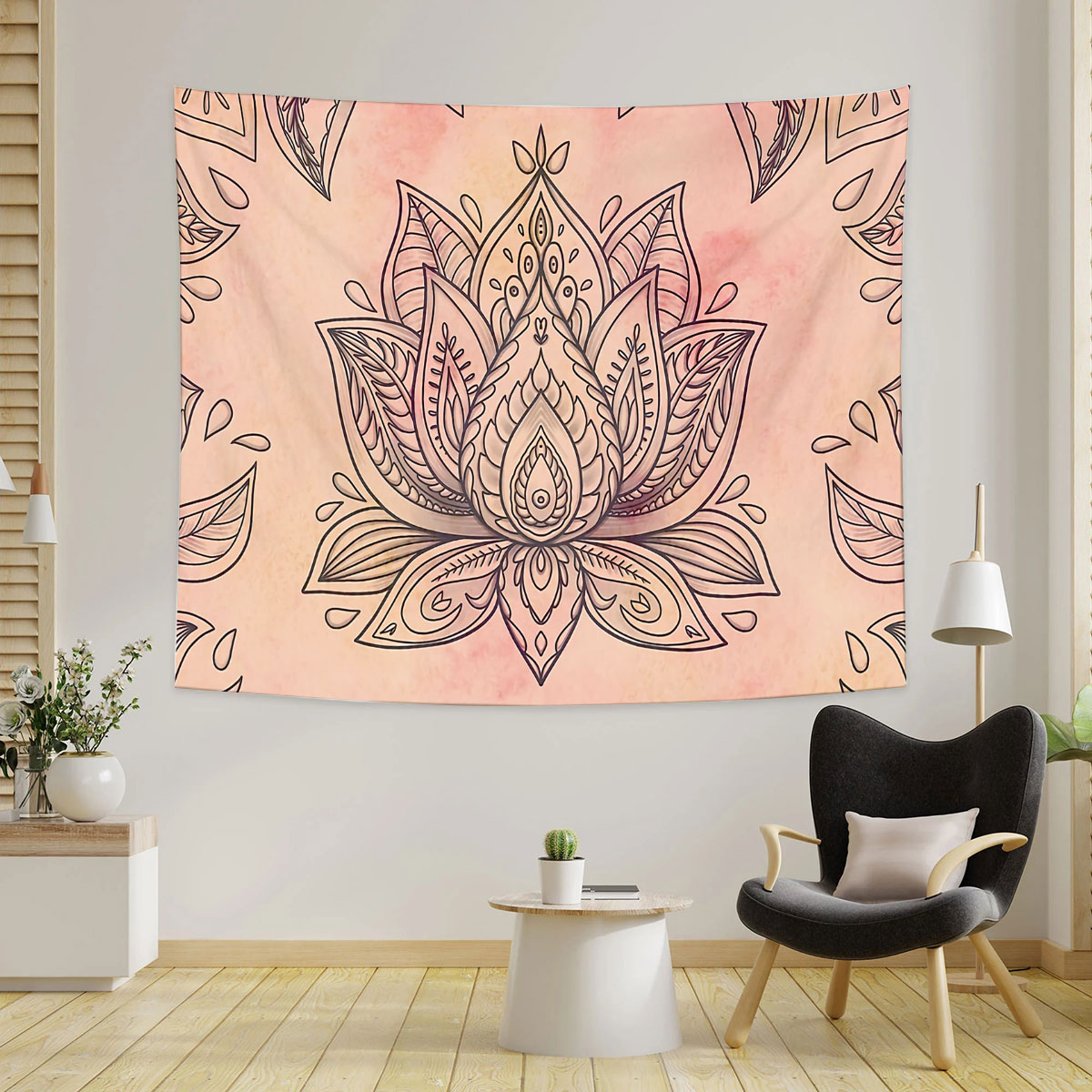 Pink Lotus Tapestry
